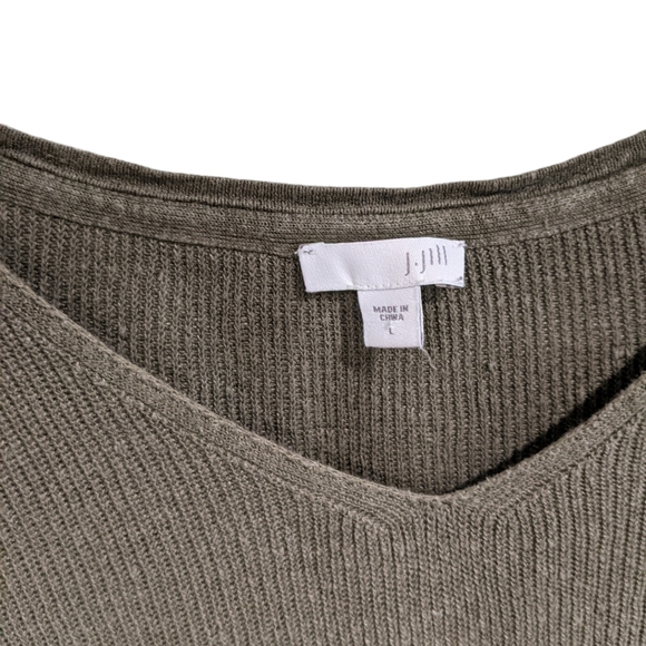 J. Jill Green Linen Top With Pocket - Picture 4 of 5